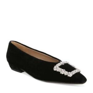 Sam Edelman Janinaluster Embellished Buckle Flats 8 NWT